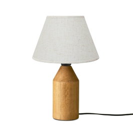 Opviq Lámpara de Mesa de Madera Crema y Roble